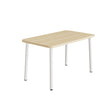 Tranås Skolmöbler Bord Add 590, 1200x700 mm højde 720 mm med lydabsorberende birk laminat, hvidt stel – Caféborde