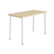 Tranås Skolmöbler Bord Add 590, 1400x700 mm højde 900 mm med lydabsorberende birk laminat, hvidt stel – Caféborde