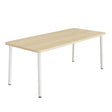 Tranås Skolmöbler Bord Add 590, 1800x800 mm højde 720 mm med lydabsorberende birk laminat, hvidt stel – Caféborde