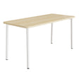 Tranås Skolmöbler Bord Add 590, 1800x800 mm højde 900 mm med lydabsorberende birk laminat, hvidt stel – Caféborde