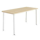 Bord Add 590, 1800x800 mm højde 900 mm med lydabsorberende birk laminat, hvidt stel