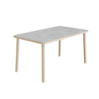 Tranås Skolmöbler Bord Add Wood 590 1400x800 mm Højde 720 mm med lys grå linoleum, massivt træben – Caféborde