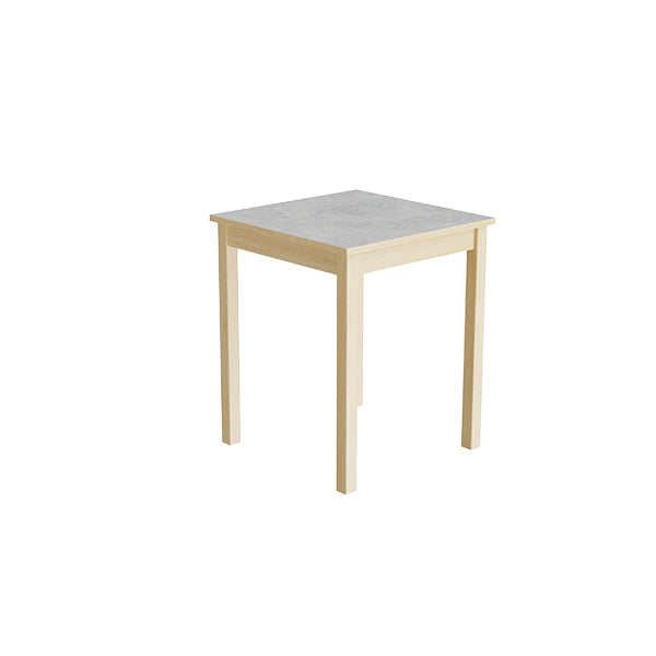 Tranås Skolmöbler Bord Lovis 601, 600x600 mm Højde 720 mm med lysegrå linoleum, birk understel – Kantineborde