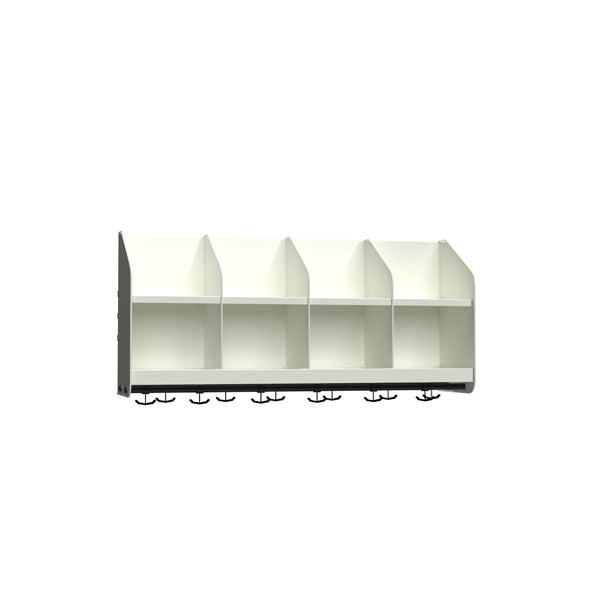 BST Garderobehylde, 4 pladser B1000 mm Hvid – image 1