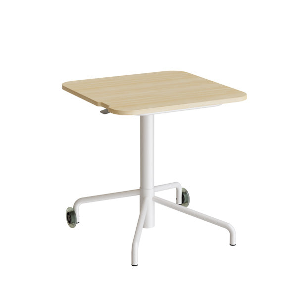 Form o Miljö Bord Smile 110, 650x650 mm, Birk laminat, Hvidt stel – Elevborde