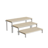 Bænk Idol, trappe 800, beige linoleum, alugråt stel, 3 sektioner – image 1