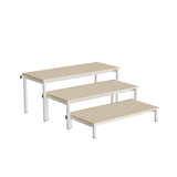 Bænk Idol, trappe 800, beige linoleum, hvidt stel, 3 sektioner – image 2