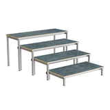 Bænk Idol, trappe 800,  mørkgrå linoleum, alugråt stel, 4 sektioner – image 3