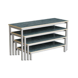 Bænk Idol, trappe 800,  mørkgrå linoleum, alugråt stel, 4 sektioner – image 2