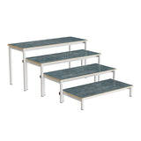 Bænk Idol, trappe 800,  mørkgrå linoleum, hvidt stel, 4 sektioner – image 2