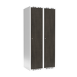 Sonesson Garderobeskab 2x400 mm Lige tag Hel søjle Laminat dør Nocturne wood Cylinderlås – Garderobeskabe