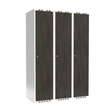 Sonesson Garderobeskab 3x400 mm Lige tag Hel søjle Laminat dør Nocturne wood Cylinderlås – Garderobeskabe