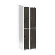 Sonesson Garderobeskab 2x300 mm Skråt tag 2-delt søjle Laminat dør Nocturne wood Cylinderlås – Garderobeskabe
