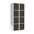 Sonesson Garderobeskab 2x400 mm Lige tag 4-delt søjle Laminat dør Nocturne wood Cylinderlås – Garderobeskabe