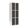 Sonesson Garderobeskab 2x300 mm Lige tag 3-delt søjle Laminat dør Nocturne wood Cylinderlås – Garderobeskabe