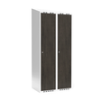 Sonesson Garderobeskab 2x400 mm Skråt tag Hel søjle Laminat dør Nocturne wood Cylinderlås – Garderobeskabe