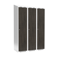 Sonesson Garderobeskab 3x400 mm Skråt tag Hel søjle Laminat dør Nocturne wood Cylinderlås – Garderobeskabe