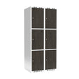 Sonesson Garderobeskab 2x400 mm Lige tag 3-delt søjle Laminat dør Nocturne wood Cylinderlås – Garderobeskabe