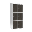 Sonesson Garderobeskab 2x400 mm Skråt tag 3-delt søjle Laminat dør Nocturne wood Cylinderlås – Garderobeskabe