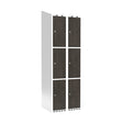 Sonesson Garderobeskab 2x300 mm Skråt tag 3-delt søjle Laminat dør Nocturne wood Cylinderlås – Garderobeskabe