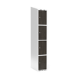 Sonesson Garderobeskab 1x300 mm Skråt tag 4-delt søjle Laminat dør Nocturne wood Cylinderlås – Garderobeskabe