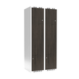 Sonesson Garderobeskab 2x400 mm Lige tag 2-delt søjle Z-dør Laminat dør Nocturne wood Cylinderlås – Garderobeskabe