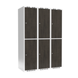 Sonesson Garderobeskab 3x400 mm Lige tag 2-delt søjle Laminat dør Nocturne wood Cylinderlås – Garderobeskabe