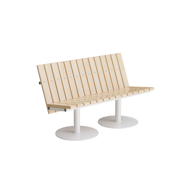 Sofa Cirkum, 2-pers lav, massiv birk, hvidt understel – image 1