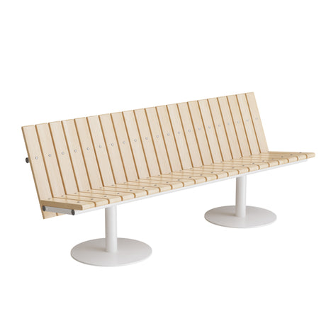 Sofa Cirkum, 3-pers lav, massiv birk, hvidt understel