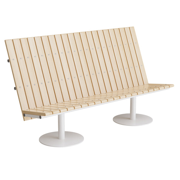 Sofa Cirkum, 3-pers høj, massiv birk, hvidt understel – image 1