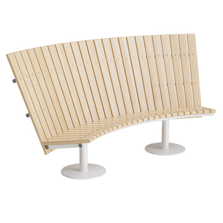 Sofa Cirkum, 60° buet høj, massiv birk, hvidt understel – image 1