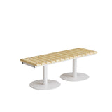 Siddebænk Cirkum, 2-pers lige, massiv eg, hvidt understel – image 1