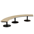 Siddebænk Cirkum, 90° buet, birk laminat, sort understel – image 1