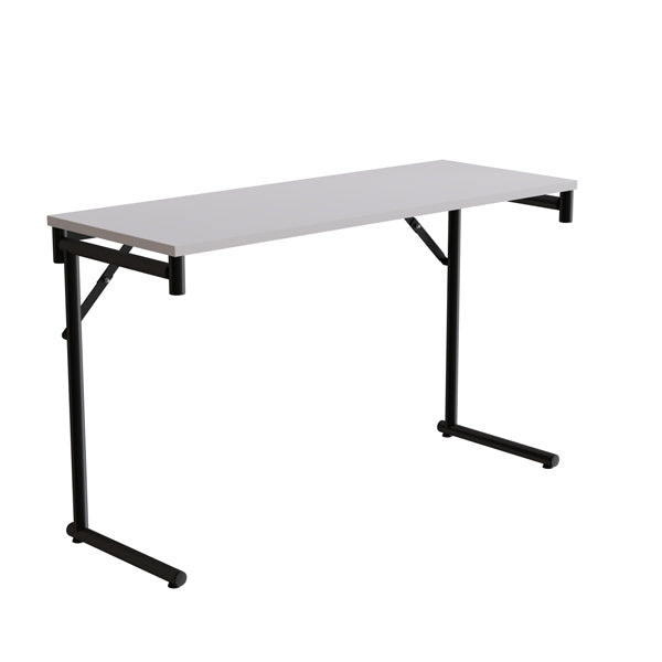 Tranås Skolmöbler Klapbord Silhuett 1200x450mm,Grå laminat og sort stel – Klapborde