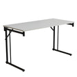 Tranås Skolmöbler Klapbord Silhuett 1300x600mm,Hvid laminat og sort stel – Klapborde