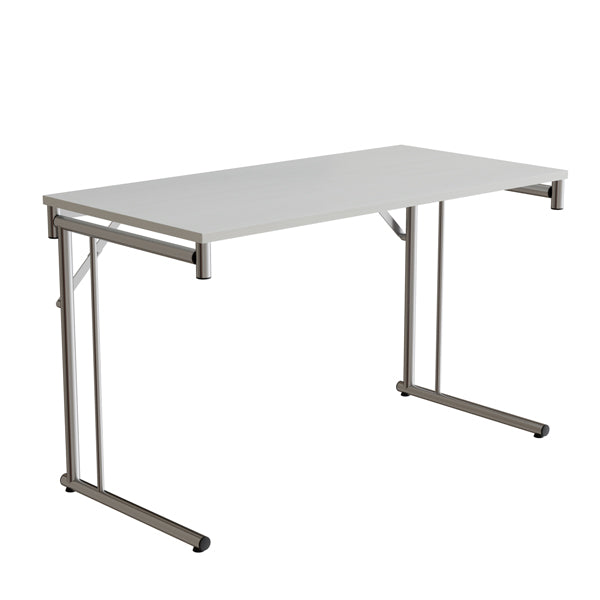 Tranås Skolmöbler Klapbord Silhuett 1200x600mm,Hvid laminat og krom stel – Klapborde