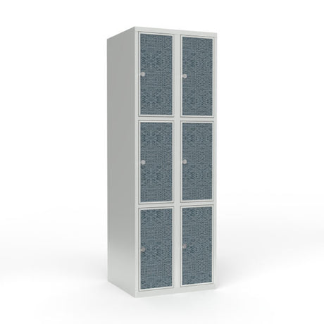 Skoleskab 2x300 Lige tag 3 rum i højden VirrVarr Black laminatdør Greb for hængelås – image 1