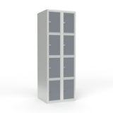 Skoleskab 2x300 Lige tag 4 rum i højden Lys grå laminatdør Greb for hængelås – image 1