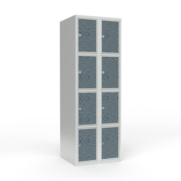 Skoleskab 2x300 Lige tag 4 rum i højden VirrVarr Black laminatdør Greb for hængelås – image 1