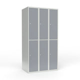 Skoleskab 3x300 Lige tag 2 rum i højden Grå ståldør Cylinderlås – image 1