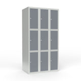 Skoleskab 3x300 Lige tag 3 rum i højden Lys grå laminatdør Cylinderlås – image 3