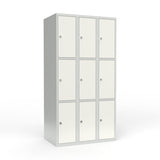 Skoleskab 3x300 Lige tag 3 rum i højden Hvid ståldør Greb for hængelås – image 1