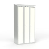 Skoleskab 3x300 Skråt tag 1 rum i højden Hvid laminatdør Cylinderlås – image 1