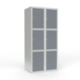 Skoleskab 2x400 Lige tag 3 rum i højden Lys grå laminatdør Cylinderlås – image 1