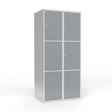 Skoleskab 2x400 Lige tag 3 rum i højden Grå ståldør Cylinderlås – image 1