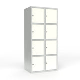 Skoleskab 2x400 Lige tag 4 rum i højden Hvid laminatdør Greb for hængelås – image 1