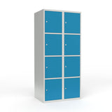 Skoleskab 2x400 Lige tag 4 rum i højden Lys blå  ståldør Cylinderlås – image 1