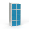 Skoleskab 2x400 Skråt tag 4 rum i højden Lys blå  ståldør Cylinderlås – image 1