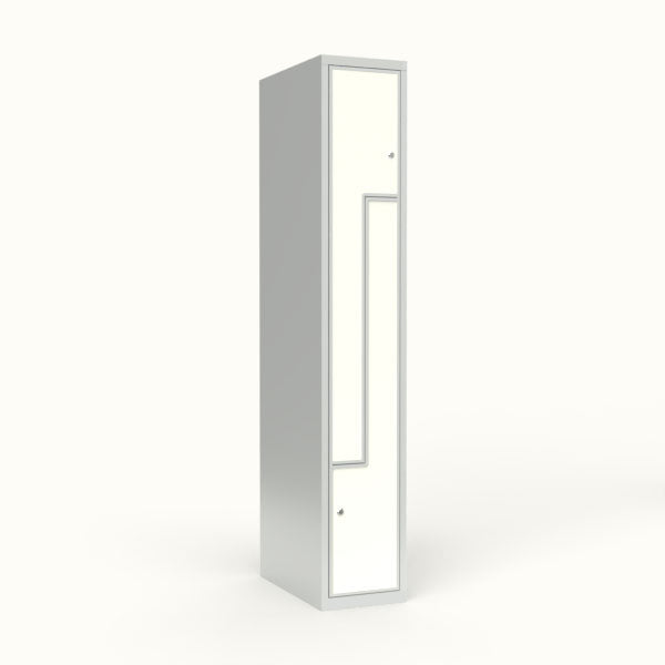 Sonesson Skoleskab 1x300 Lige tag, Z-dør Hvid laminatdør Cylinderlås – Elevskabe (billede 1)