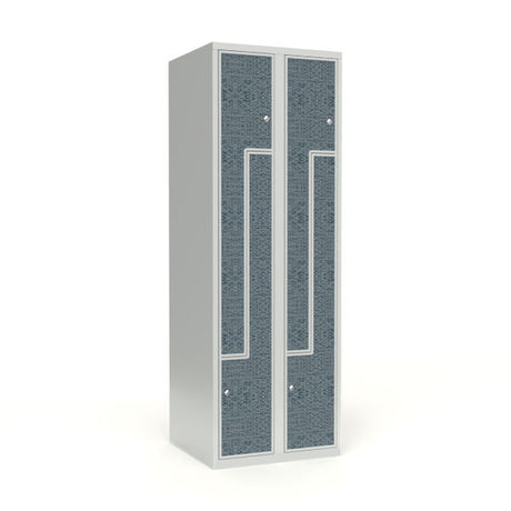 Skoleskab 2x300 Lige tag, Z-dør VirrVarr Black laminatdør Cylinderlås – image 1